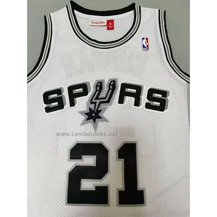 Camiseta San Antonio Spurs Tim Duncan #21 Mitchell & Ness 1998-99 Blanco